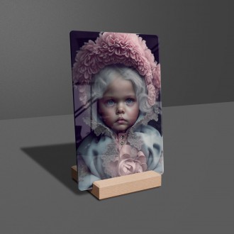 Acrylic glass Little girl in a hood
