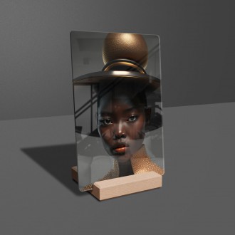 Acrylic glass Model in a hat 4