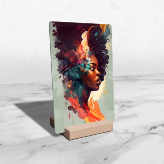 Acrylic glass Modern art - Female face in paint