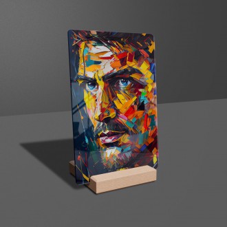 Acrylic glass Modern art - colorful face of a man