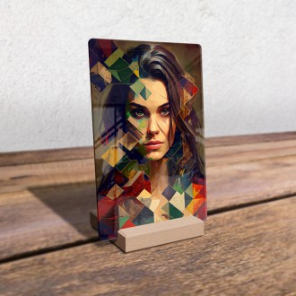 Acrylic glass Face of a woman in mosaic