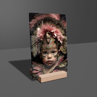 Acrylic glass Child with a feather headdress