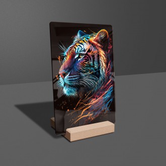 Acrylic glass Tiger in colors
