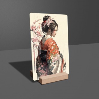 Acrylic glass Japanese girl in kimono