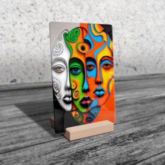 Acrylic glass Modern art - three faces