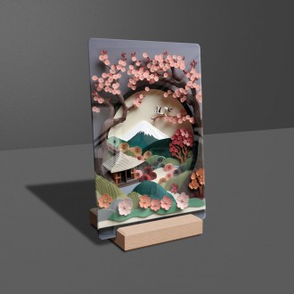 Acrylic glass Paper landscape - sakura