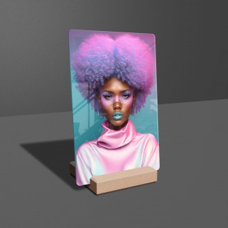 Acrylic glass Purple Afro