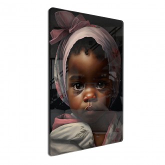 Acrylic glass Little girl in a scarf