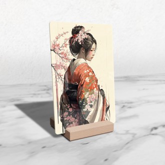 Acrylic glass Japanese girl in kimono