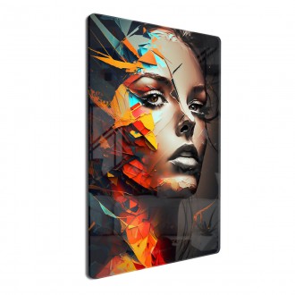 Acrylic glass Posterized face of a woman