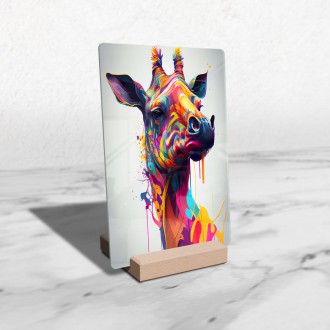 Acrylic glass Giraffe in colors