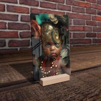 Acrylic glass Child with golden ornaments
