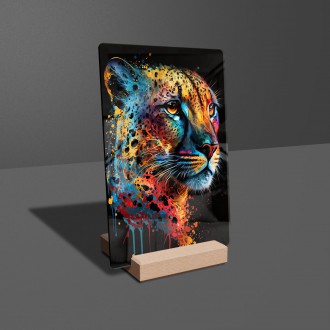 Acrylic glass Cheetah in colors