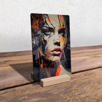 Acrylic glass Woman in colors
