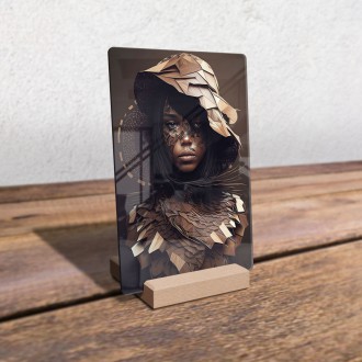 Acrylic glass Woman made of wood