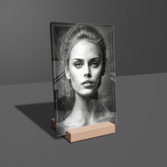 Acrylic glass Black and white portrait