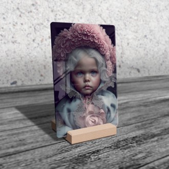 Acrylic glass Little girl in a hood