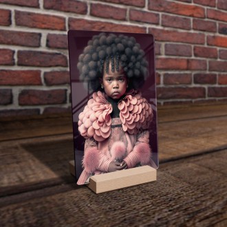 Acrylic glass Little girl in a coat