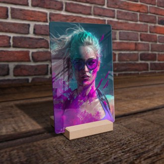 Acrylic glass Girl in colored dust 1
