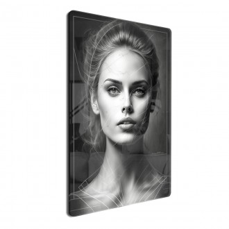 Acrylic glass Black and white portrait