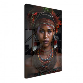 Acrylic glass Woman with tribal headdress 1