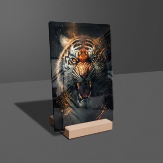 Acrylic glass Furious tiger