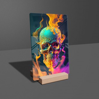 Acrylic glass Skull in colored smoke
