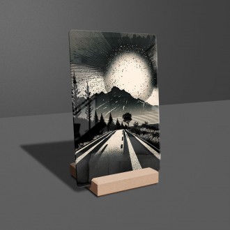 Acrylic glass Black and white road