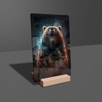 Acrylic glass The spirit of a grizzly bear