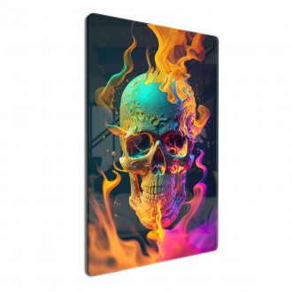 Acrylic glass Skull in colored smoke