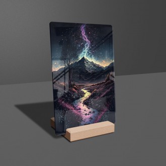 Acrylic glass Magic mountain at night