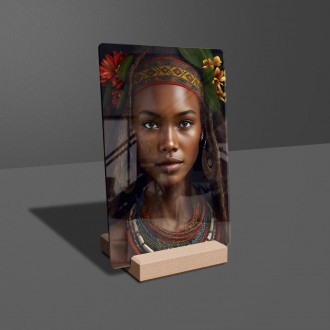 Acrylic glass Woman with tribal headdress