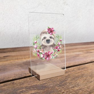 Sloth in flowers