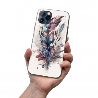 Mobile cover Collage of flowers and feathers 7