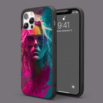 Mobile cover Girl in colored dust 3