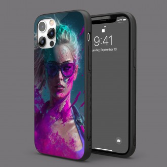 Mobile cover Girl in colored dust 1