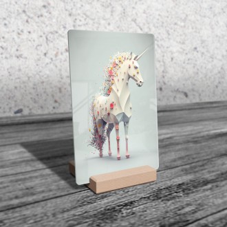 Acrylic glass Flower unicorn
