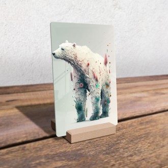 Acrylic glass Floral polar bear