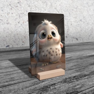 Acrylic glass Animated white owl