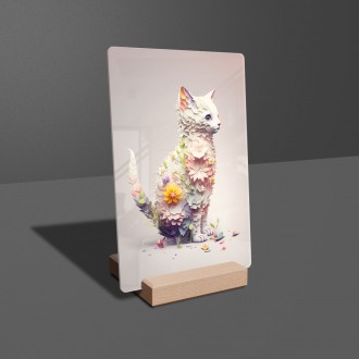 Acrylic glass Flower cat