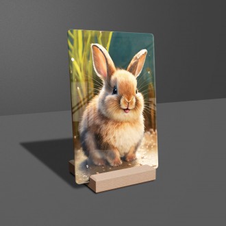 Acrylic glass Watercolor hare