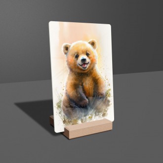 Acrylic glass Watercolor bear