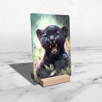 Acrylic glass Watercolor panther