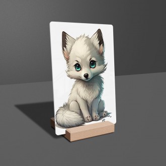 Acrylic glass Little white fox