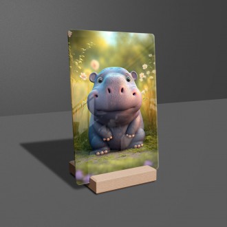 Acrylic glass Cute hippopotamus