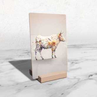Acrylic glass Flower cow