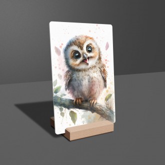 Acrylic glass Watercolor owl