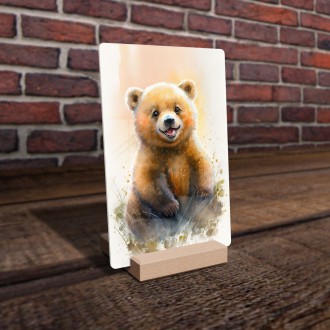 Acrylic glass Watercolor bear