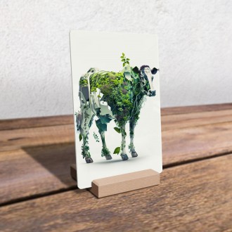Acrylic glass A natural cow