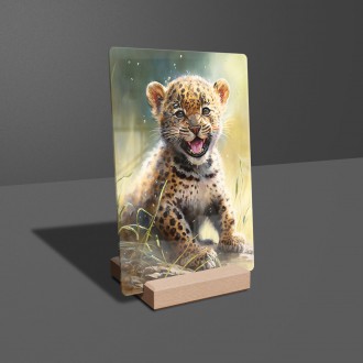 Acrylic glass Watercolor leopard